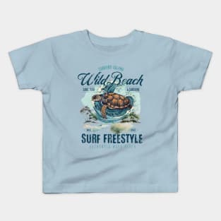 Wild Beach-Surfers Island Kids T-Shirt